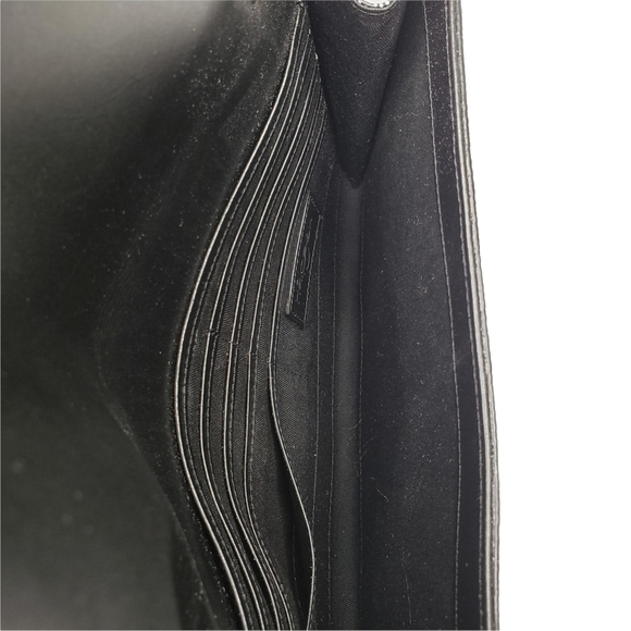 Halogen | Black Speckled Chic Glam Flap Closure Clutch On Chain Women's - Picture 6 of 9